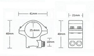 Matchmount 9-11mm /2pc double screw/ 1" Low