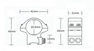 Matchmount 9-11mm /2pc double screw/ 1" Medium
