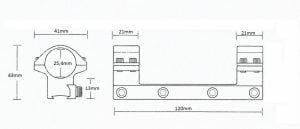 Matchmount 9-11mm /1pc double screw/ 1" Medium