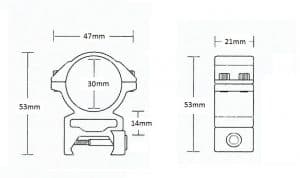 Matchmount Weaver /2pc double screw/ 30mm High