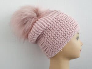 SNOW REBEL'S Dámska čiapka s podšívkou - pletená  - ružová s brmbolcom