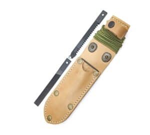 Puzdro 362-4 NATUR LEATHER-Brass s príslušenstvom pre bojový nôž Mikov UTON 362-NG-4/ARMY